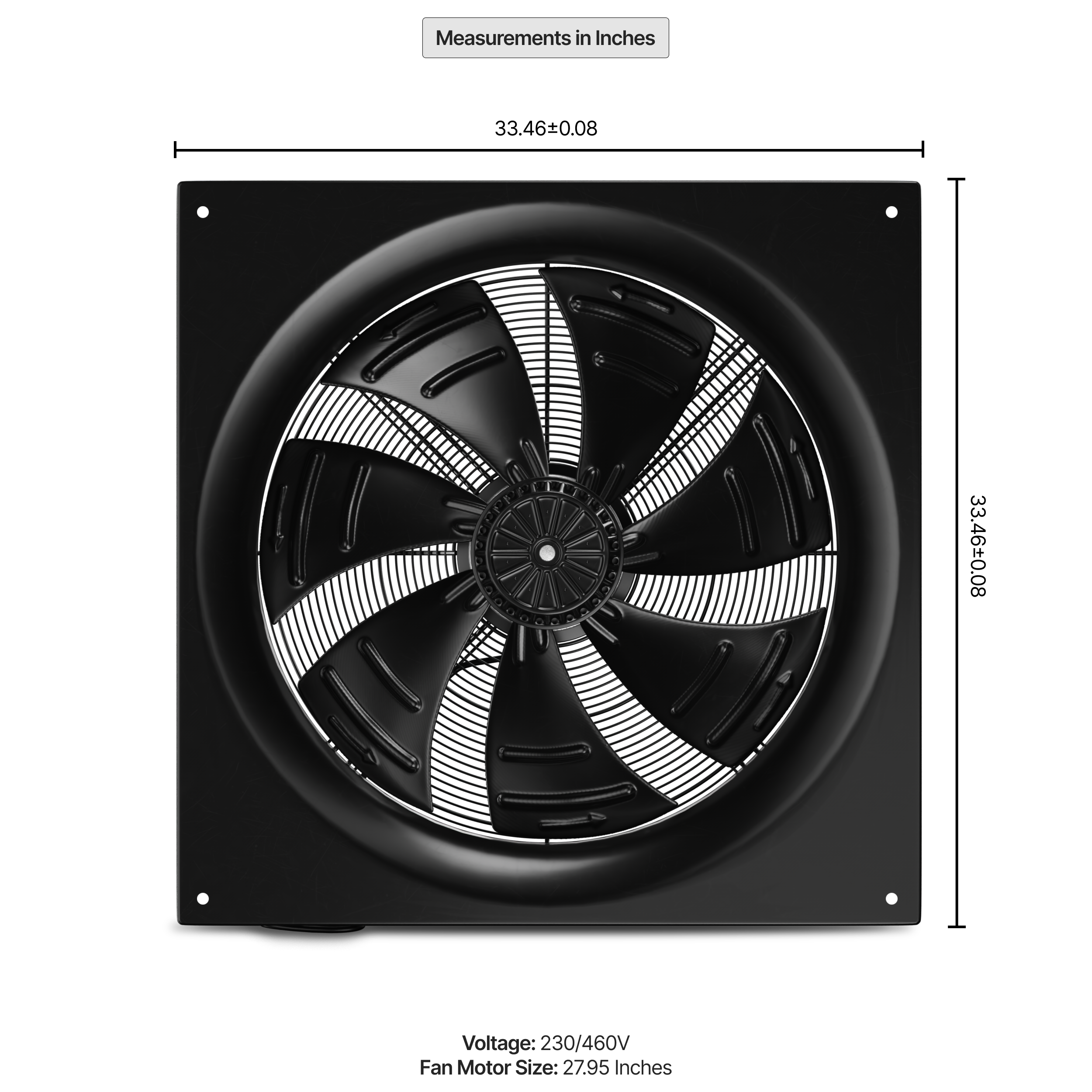 Dunli Condenser Fan Motor & Assembly - Aftermarket Replacement Addison Part No. 0515P-0784 -710mm/230V -460V
